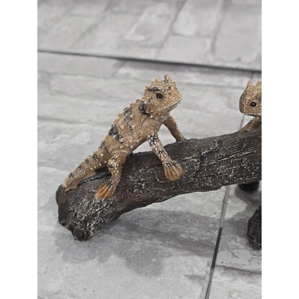 Reptile Cage Cccessories Texas Horned Lizards On‎ Tree Stump